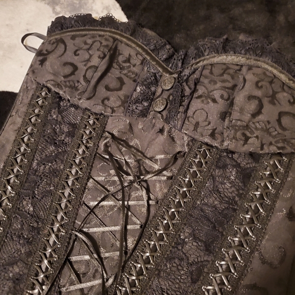 Brocade lace gothic corset - Picture 2 of 6